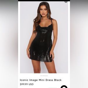 White fox black dress